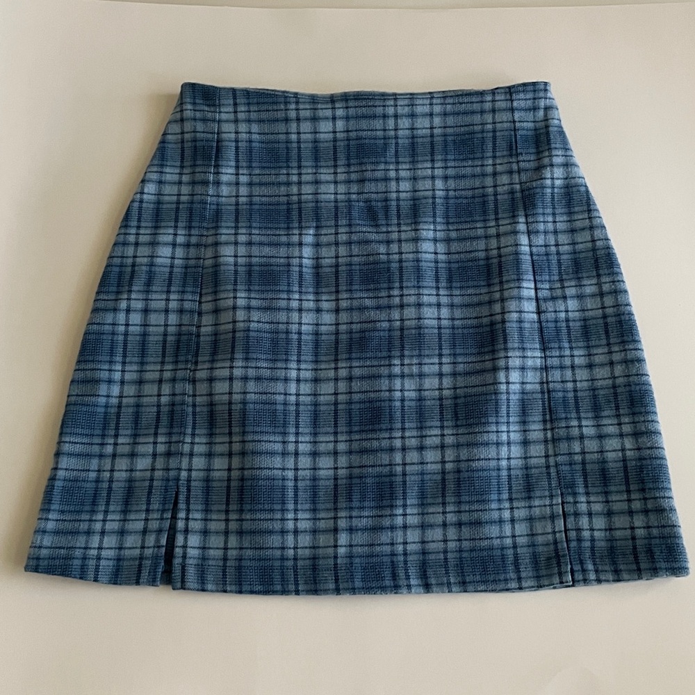 John Galt Plaid Skirt Blue Preppy Flannel Mini